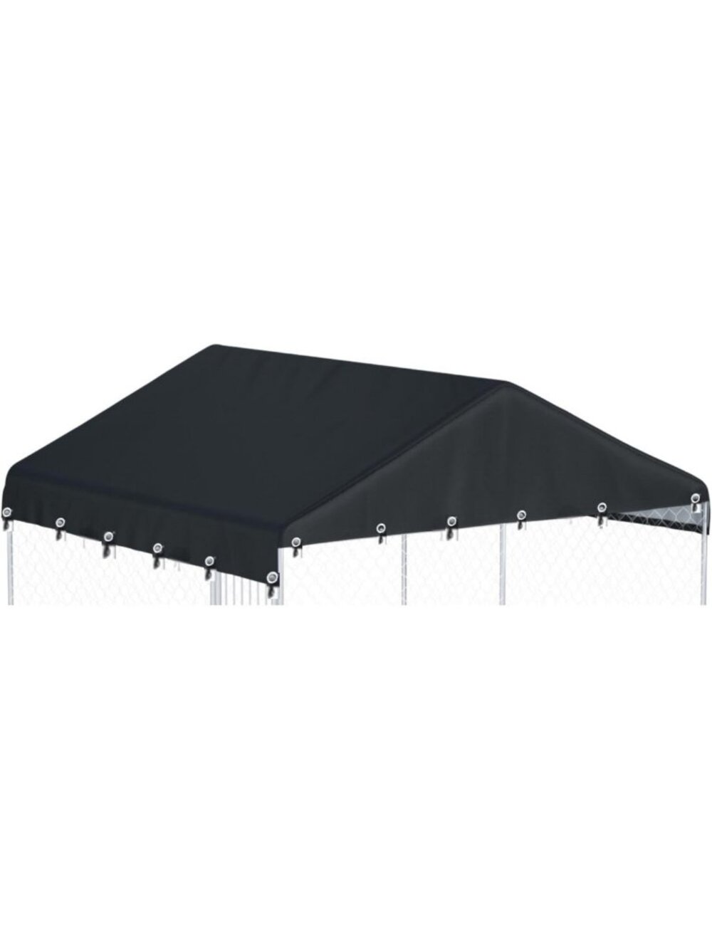 Durable Outdoor Dog Kennel Cover 10' x 10' - Waterproof, UV-Resistant, Black